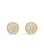 Round Halo Settings Diamond Earrings, in 18ct Yellow Gold. Tdw 0.40ct
